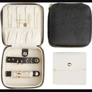 Minimale Travel Jewelry Case Zip Around 🥇 Leather NEW Small